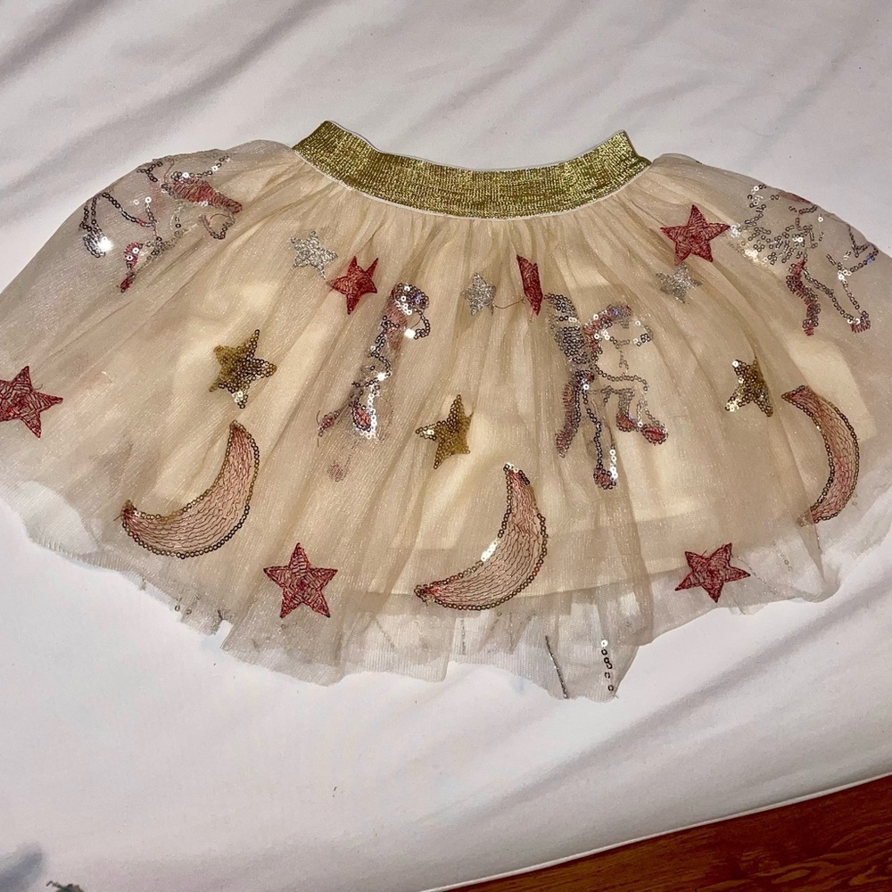 Red Velvet Top with Gold Star Tulle Skirt - Picture 11 of 16